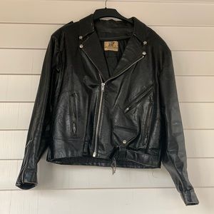 Old school biker leather jacket.